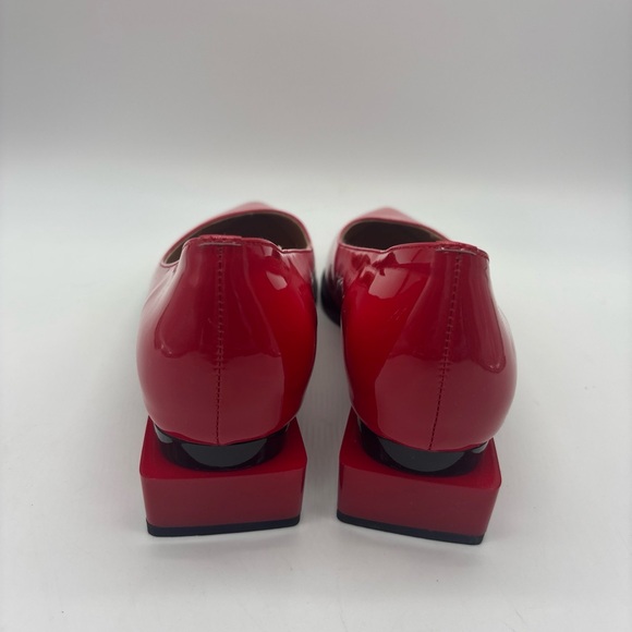 Rotcv Women's Mid Square Heel Patent Leather Pumps, Red, 11.5 - Picture 4 of 6